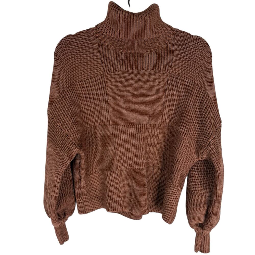 STAUD Benny Ribbed Turtleneck Sweater Pullover Cozy Quiet Luxury Old Money M